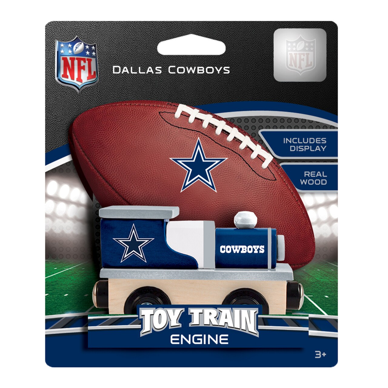 Masterpieces Officially Licensed NFL Dallas Cowboys Wooden Toy Train Engine For Kids